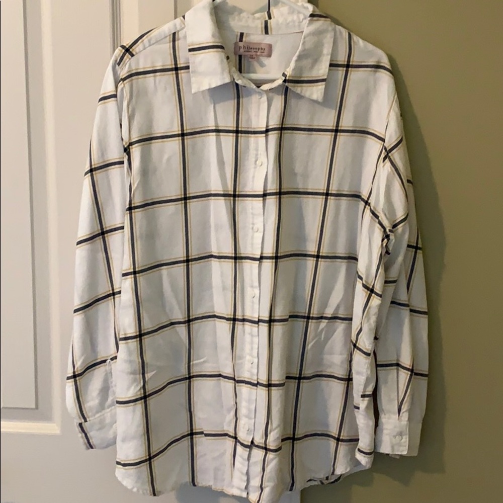 Philosophy 2X Long Sleeve Button Top